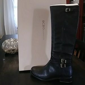 New BCBG Kandy Flat Buckle Detail tall boots